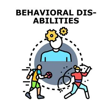 Behavioral disabilities impacting human mind and activity concept Stock Illustration