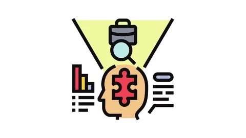 Behavioral pattern analysis hiring color icon animation 스톡 동영상 326116199