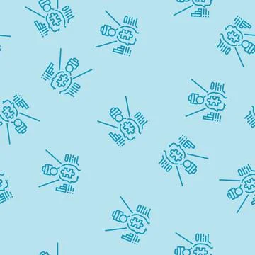 Behavioral pattern analysis hiring line seamless pattern Stock Illustration