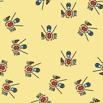Behavioral pattern analysis hiring vector seamless pattern Stock Illustration