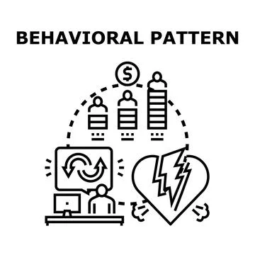 Behavioral pattern impact on human emotion and finance 스톡 일러스트