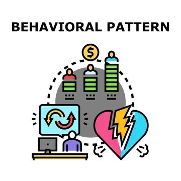 Behavioral pattern impact on human emotion and finance Stock Illustration