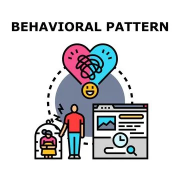 Behavioral pattern influencing human mental state and relationships Stock Illustration