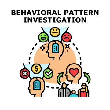 Behavioral pattern investigation analyzing human interaction 스톡 일러스트