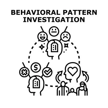 Behavioral pattern investigation analyzing human interaction 스톡 일러스트