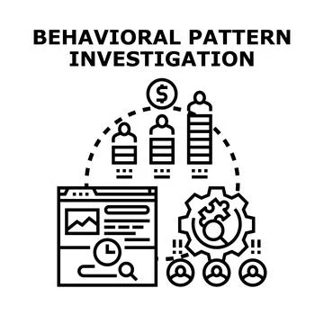 Behavioral pattern investigation analyzing user data Stock Illustration