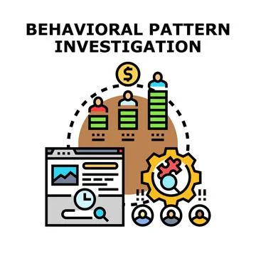 Behavioral pattern investigation analyzing user data Stock Illustration