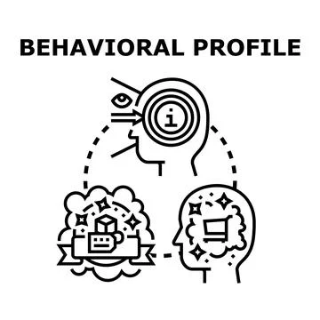 Behavioral profile analyzing customer purchase decision process Stock Illustration