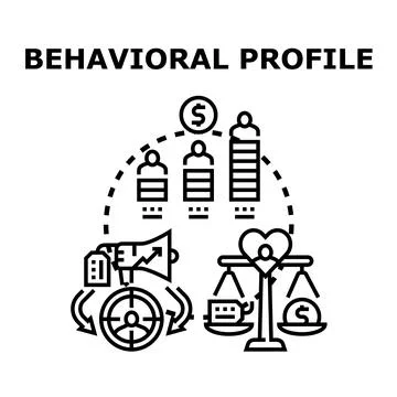 Behavioral profile creating customer segmentation and sales growth Stock Illustration