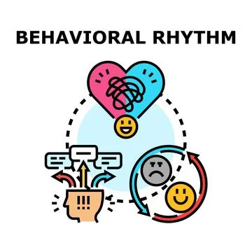 Behavioral rhythm cycle influencing human emotions and well being Stock Illustration