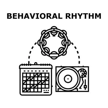 Behavioral rhythm of daily routine and life cycle Stock-Illustration