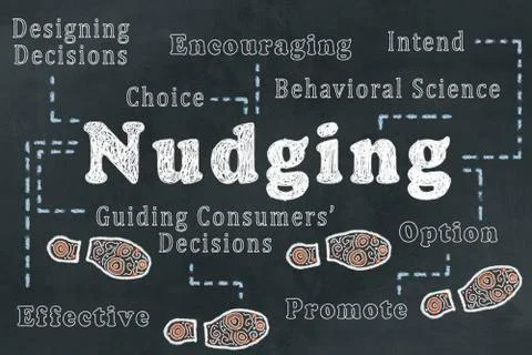 Behavioral Science with Nudging Illustrazione stock