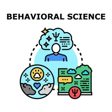 Behavioral science studying human and animal behavior Stock Illustration