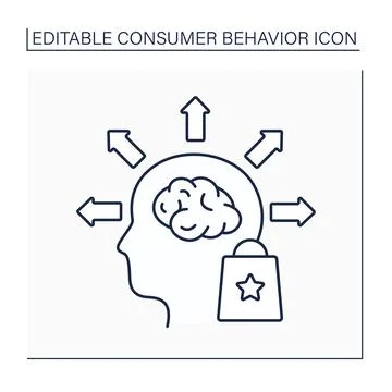 Behavioral segmentation line icon Stock Illustration