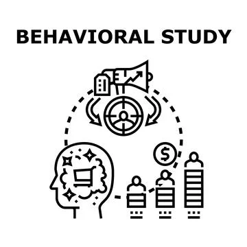 Behavioral study analyzing consumer purchasing habits and influence Stock-Illustration