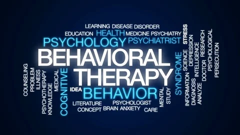 Behavioral therapy animated word cloud, text design animation. Stock Footage