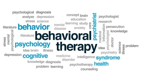 Behavioral therapy animated word cloud, text design animation. Stock Footage 78494553