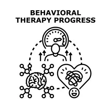 Behavioral therapy progress improving mental health development Stock Illustration