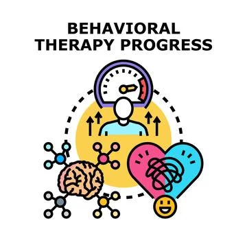 Behavioral therapy progress improving mental health development Stock Illustration