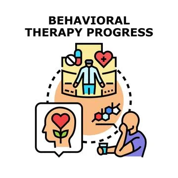 Behavioral therapy progress improving mental health and well being Ilustración de archivo