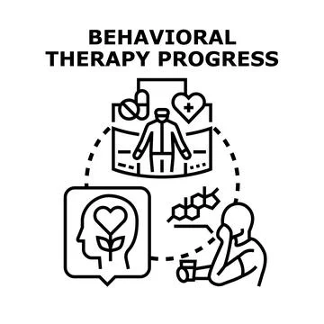 Behavioral therapy progress improving mental health and well being Ilustración de archivo