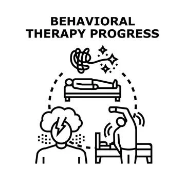 Behavioral therapy progress improving mental health and well being Ilustración de archivo