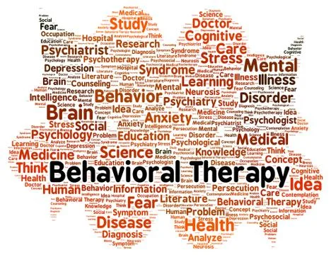 Behavioral therapy word cloud shape Illustrazione stock