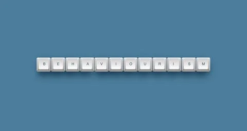 Behaviorism text on a 3d keyboard button with shadow concept series Stockillustratie
