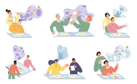 Behavioural cognitive therapy abstract metaphor. Games therapy to person with Illustrazione stock