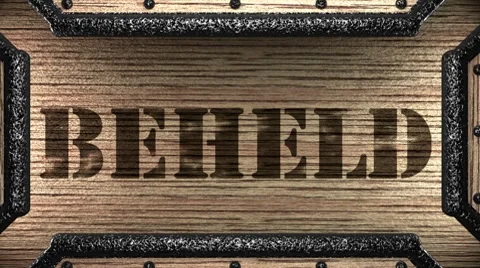 Beheld on wooden stamp Stock Footage 8649747