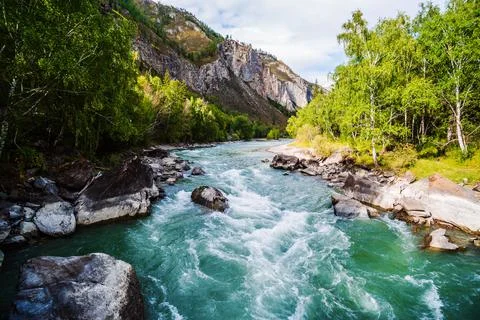 Behemoth River Rapid on the Chuya River Stock Photos