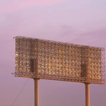 Behind the billboard on twilight background Foto stock