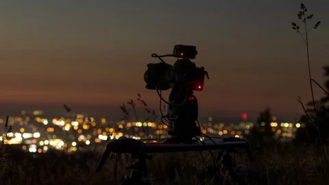 Behind the camera before sunrise 스톡 동영상 244029349