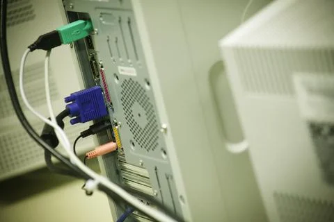 Behind The Computer Stock Photos