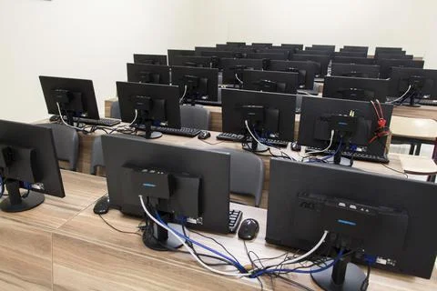 Behind The Computers Stock Photos