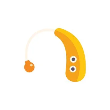 Behind the ear hearing aid improving hearing loss icon Stock Illustration