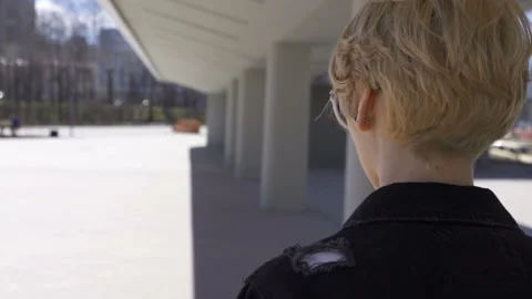 Behind the girl's back Stock Footage 103936802