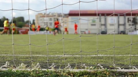 Behind The Goal Net. Stock Footage 37857281