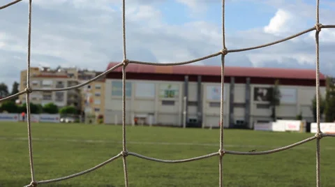 Behind The Goal Net.Close Up. Stock Footage 37847932