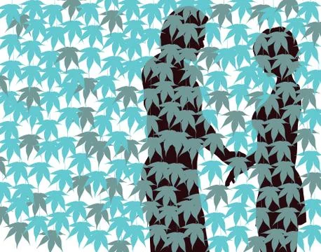 Behind the hedge Stock-Illustration