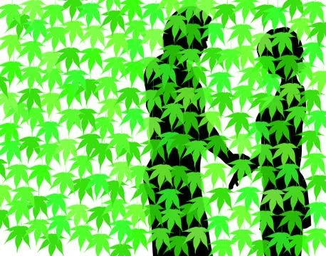 Behind the hedge Stock Illustration