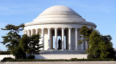 Behind Jefferson Memorial Stock Footage 48132821