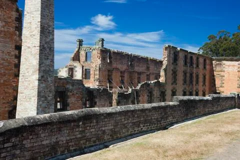 Behind the penitentiary building. Stock Photos