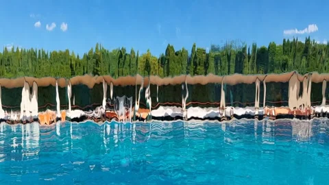 Behind the Pool WaterFall Video stock 313401553