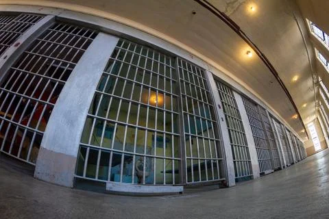 Behind the prison bars would not be a good place to stay Stock Photos