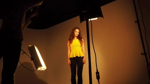 Behind scene with model Stock Footage 56680003