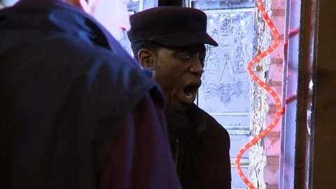 Behind the scenes (BTS) on a movie set in Detroit including Movie Helicopters Stock Footage 109201614