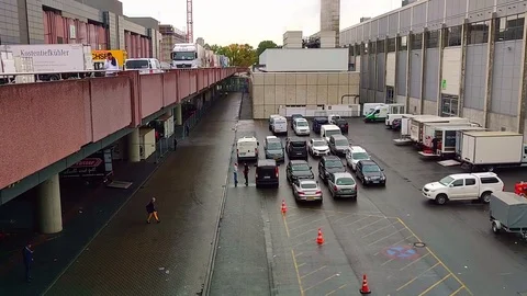 Behind the scenes of a large fair in Cologne Stock Footage 118651872