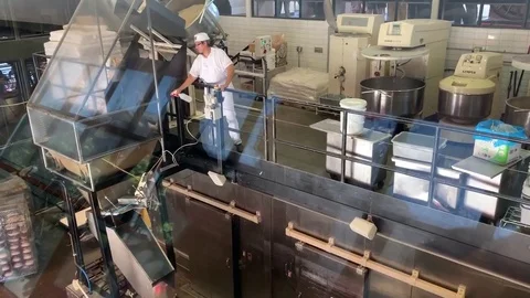 A behind the scenes look inside the popular BOUDIN bakery and sourdough Stock Footage 114349339