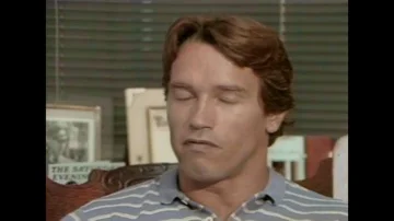 Behind The Scenes of Terminator :  Arnold Schwarzenegger Interview Stock Footage 85994174